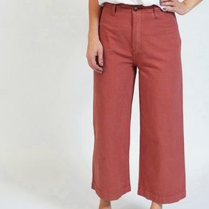 Wide Leg Crop Pants in Blush